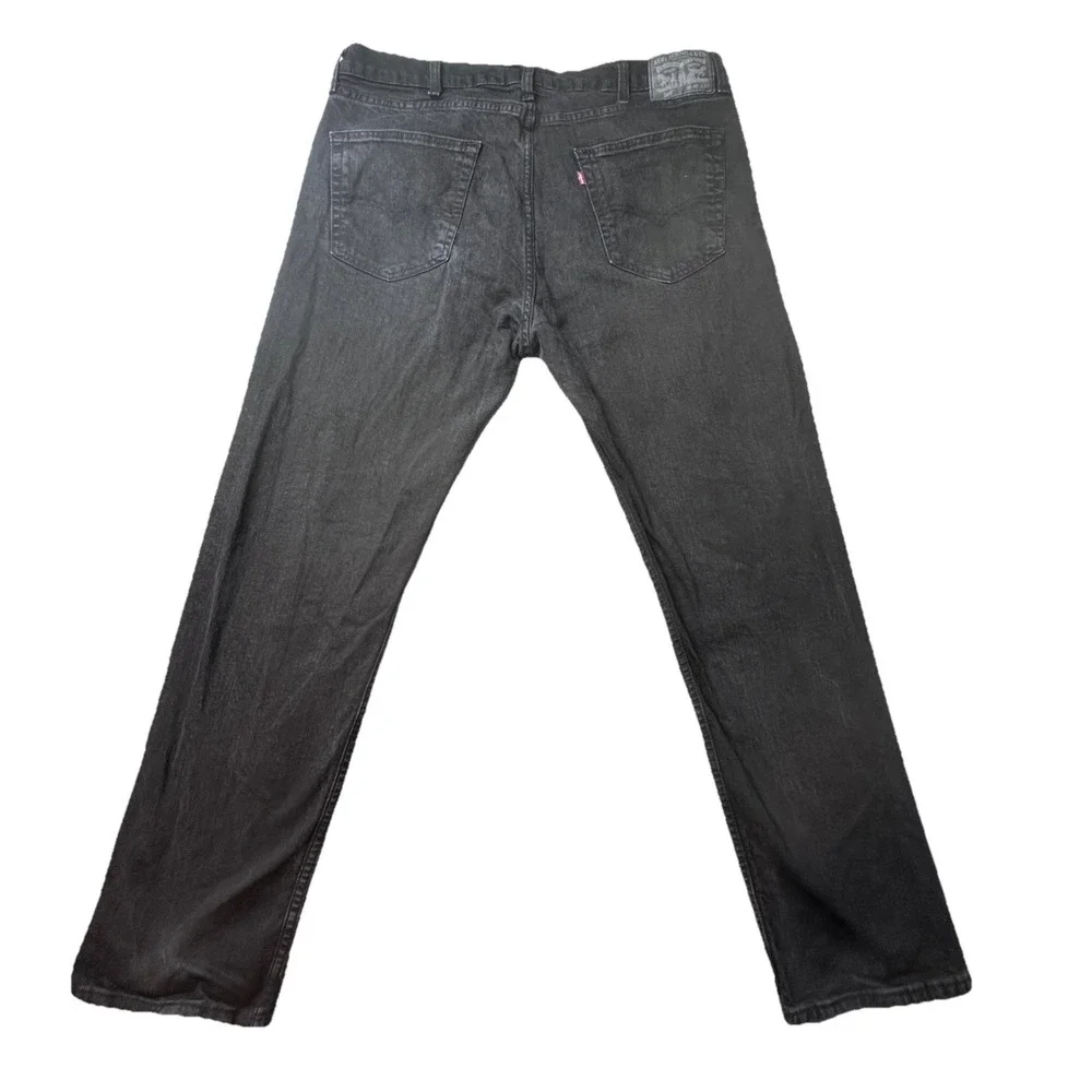 Levi's 505 Jeans Mens 40x32 Black Regular Fit Straight Leg Stretch WaterLess